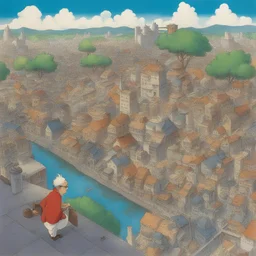a city by Hayao Miyazaki