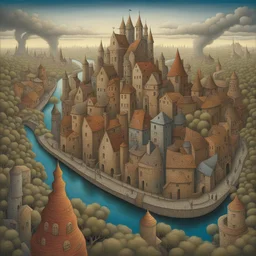 a city by Jacek Yerka