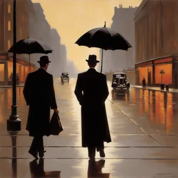 a city by Jack Vettriano