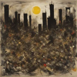 a city by Jackson Pollock