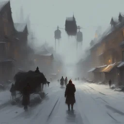 a city by Jakub Rozalski