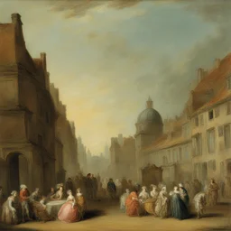 a city by Jean-Antoine Watteau
