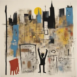 a city by Jean-Michel Basquiat