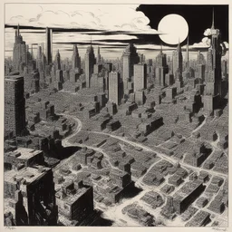 a city by Joe Kubert