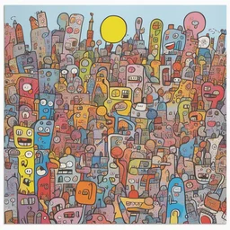 a city by Jon Burgerman