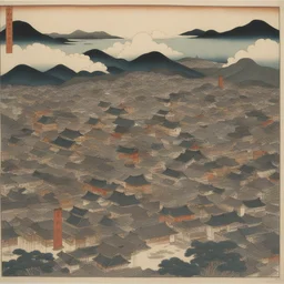 a city by Katsushika Ōi