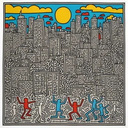 a city by Keith Haring