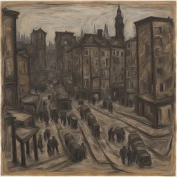 a city by Leon Kossoff
