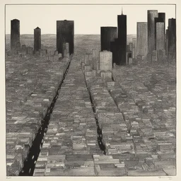 a city by Leonard Baskin
