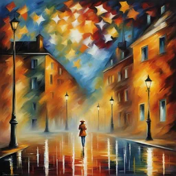 a city by Leonid Afremov
