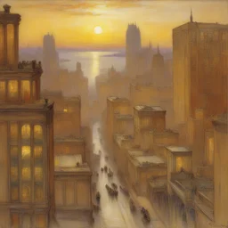 a city by Louis Comfort Tiffany