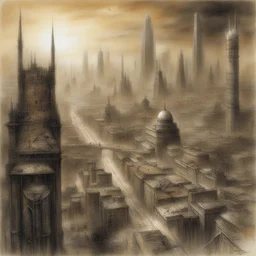 a city by Luis Royo
