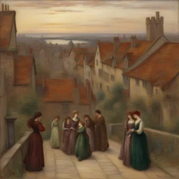 a city by Marie Spartali Stillman