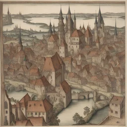 a city by Martin Schongauer