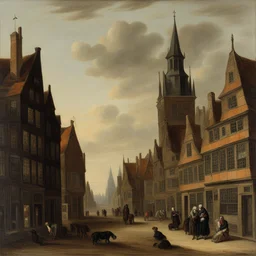 a city by Meindert Hobbema