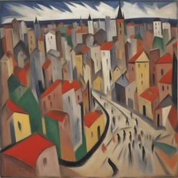 a city by Mikhail Larionov