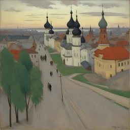 a city by Mikhail Nesterov