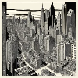 a city by Milton Caniff