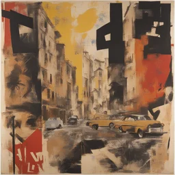 a city by Mimmo Rotella