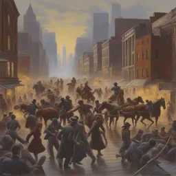 a city by Mort Kunstler