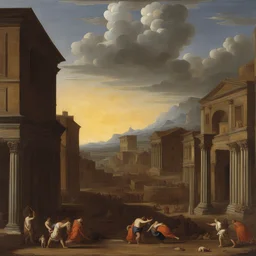 a city by Nicolas Poussin