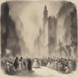 a city by Norman Lindsay