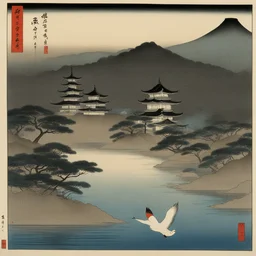 a city by Ohara Koson