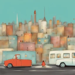 a city by Oliver Jeffers