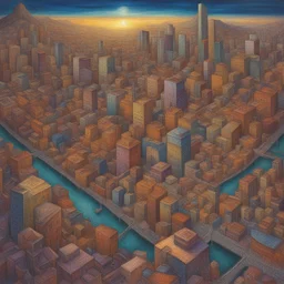 a city by Pablo Amaringo