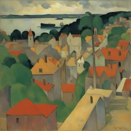 a city by Paul Gauguin