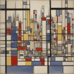 a city by Piet Mondrian
