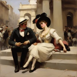 a city by Raimundo de Madrazo y Garreta