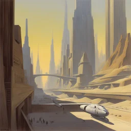 a city by Ralph McQuarrie