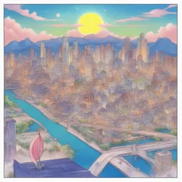 a city by Sailor Moon