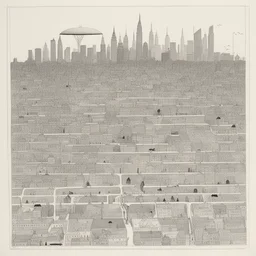 a city by Saul Steinberg