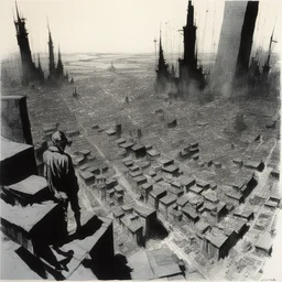a city by Sergio Toppi