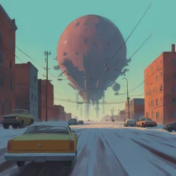a city by Simon Stalenhag