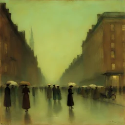 a city by Thomas Dewing