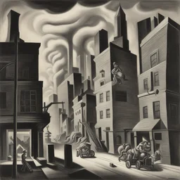 a city by Thomas Hart Benton