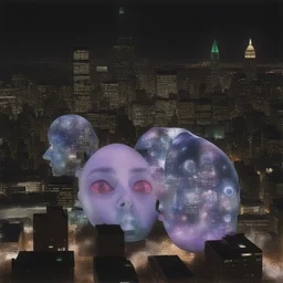 a city by Tony Oursler