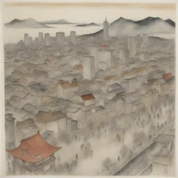 a city by Tsuguharu Foujita