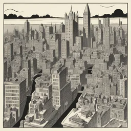 a city by Ub Iwerks