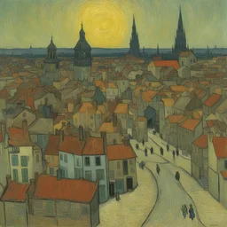 a city by Vincent van Gogh