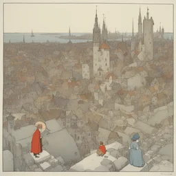 a city by W. Heath Robinson