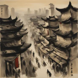a city by Xu Beihong
