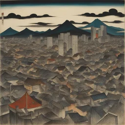 a city by Yasuo Kuniyoshi