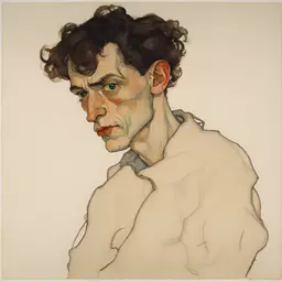 a character by Egon Schiele