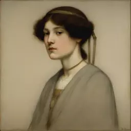 a character by Fernand Khnopff