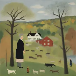 a character by Grandma Moses