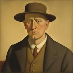 a character by Grant Wood